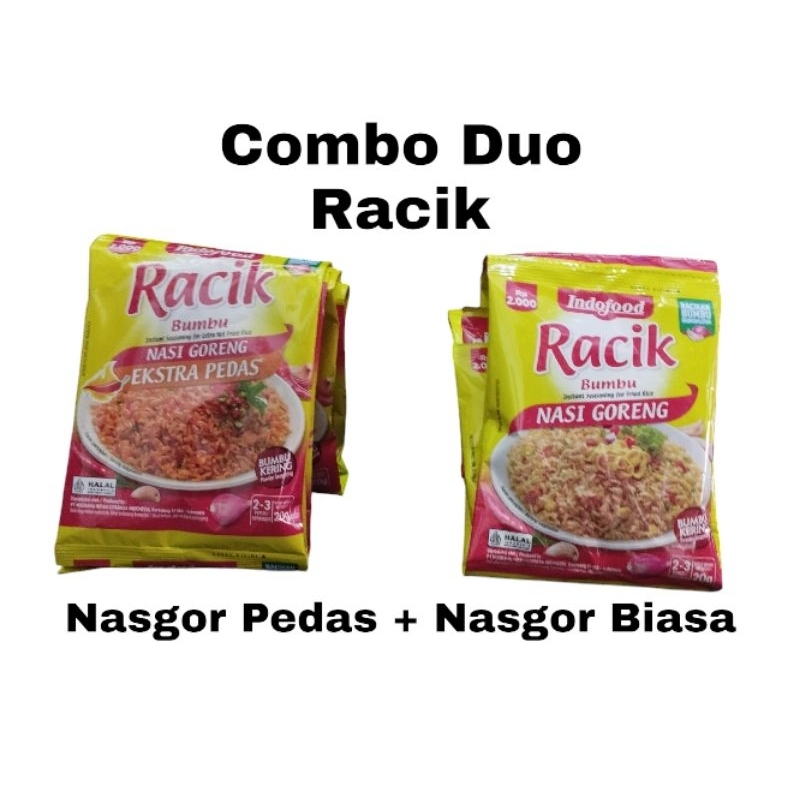 

Paket Combo Indofood Bumbu Racik Nasi Goreng EKSTRA PEDAS 1 renceng (isi 10bungkus) + Racik Nasi Goreng biasa 1renceng (isi 10 Bungkus) [Renceng]