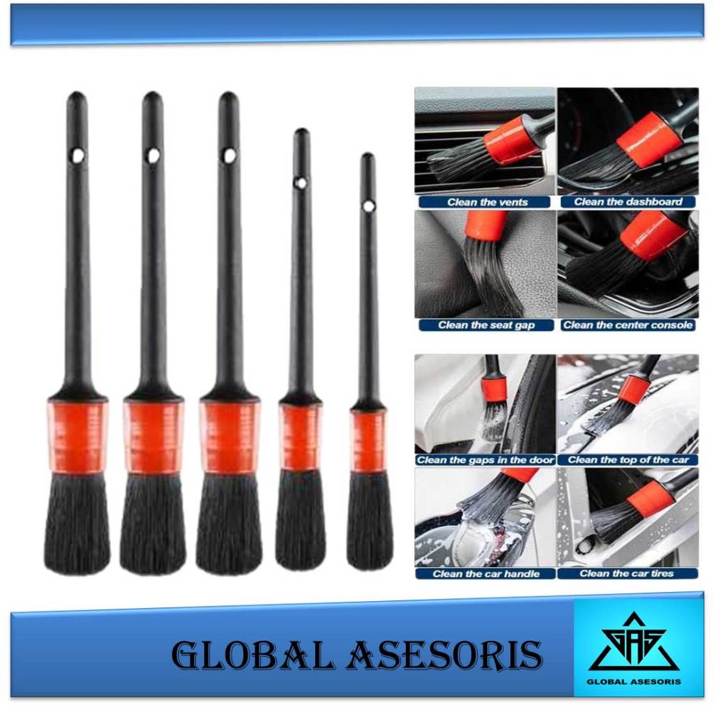 5pcs Kuas Sikat Poles Pembersih Mesin Motor Body Mobil Alat Cuci Motor Sikat Cuci Mobil Kuas 5 In 1 