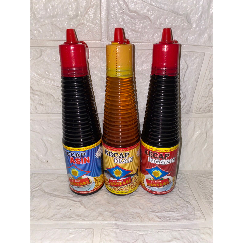 Kecap asin , kecap ikan , kecap Inggris cap sinar mentari