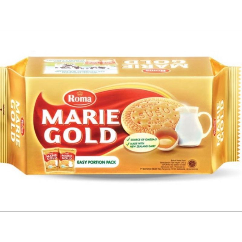 

Biskuit Roma Marie Gold susu 220gr 110gr snack biscuit milk