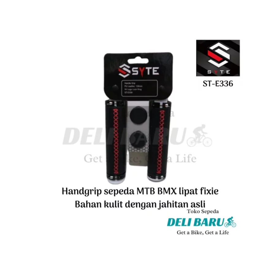 SYTE Hand grip bahan kulit dan jahitan asli hanpad type E336 hamfat model double lock 2 kuncian saru