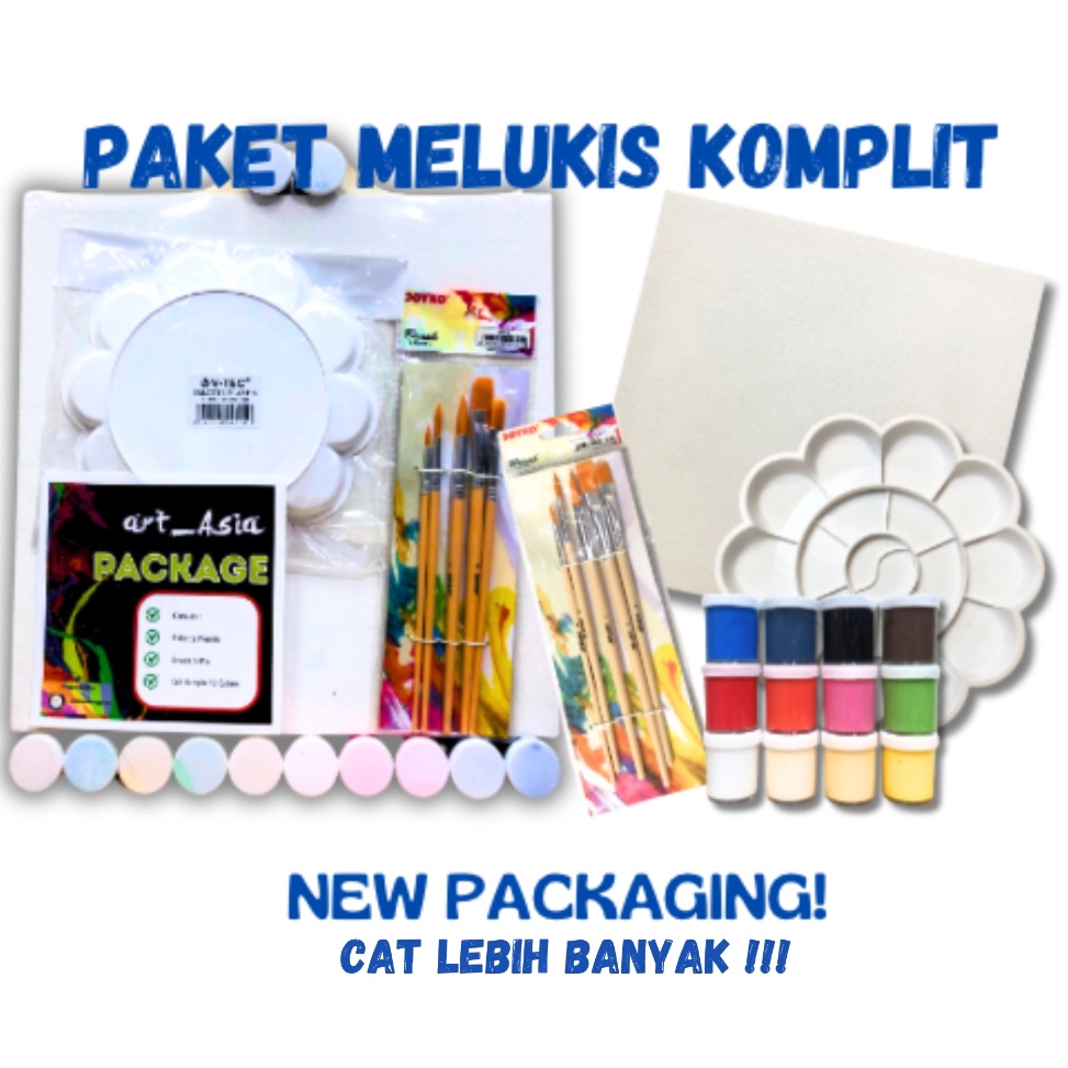 

Terpopuler Paket Melukis Lengkap Set 4 in 1 All Varian 2x2 2x3 3x3 3x4 Set Kanvas Kuas Palet Cat Acrylic Lebih banyak 12 ML Set ART ASIA