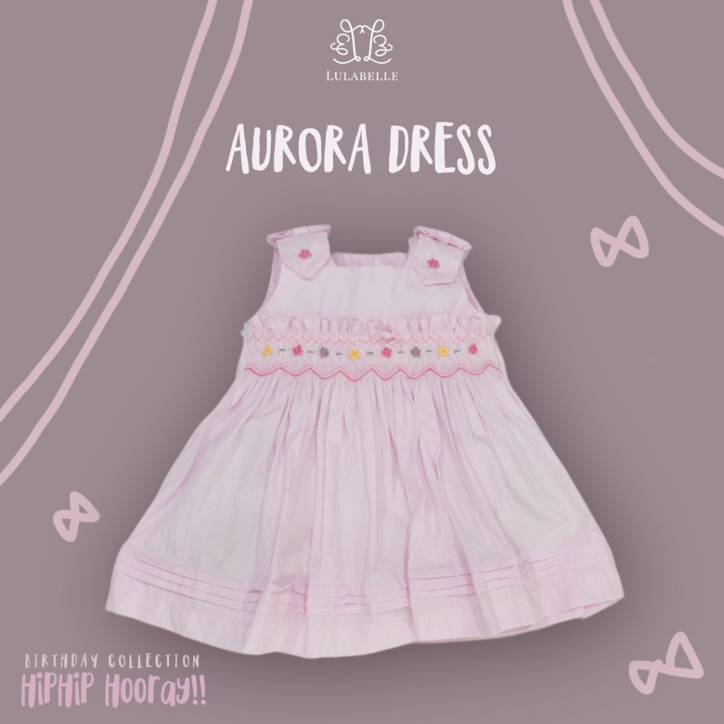 Lulabelle - Aurora Dress - Hand Smocking and Embroidery Dress for Baby and Kids