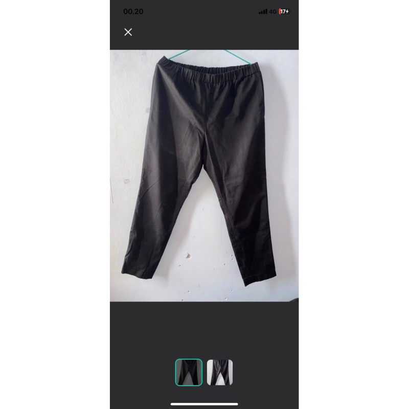 preloved celana bahan bawahan kerja katun hitam pekat