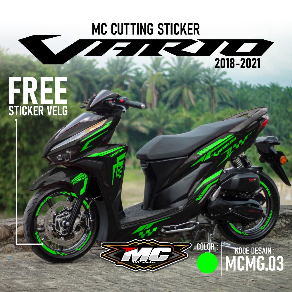 MC Cutting Sticker - Aksesoris Motor Stiker Honda Vario 125 & 150 New Terbaru 2018 2019 2020 2021 Fr