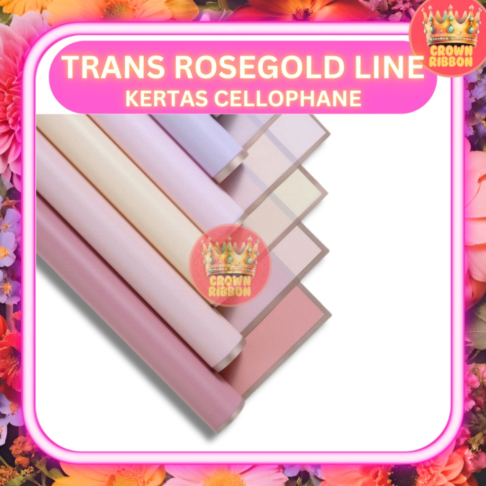 

Kejutan Favorit 5 LEMBAR Kertas Cellophane Buket Bunga TRANSPARAN ROSEGOLD LINE Flower Wrapping Paper