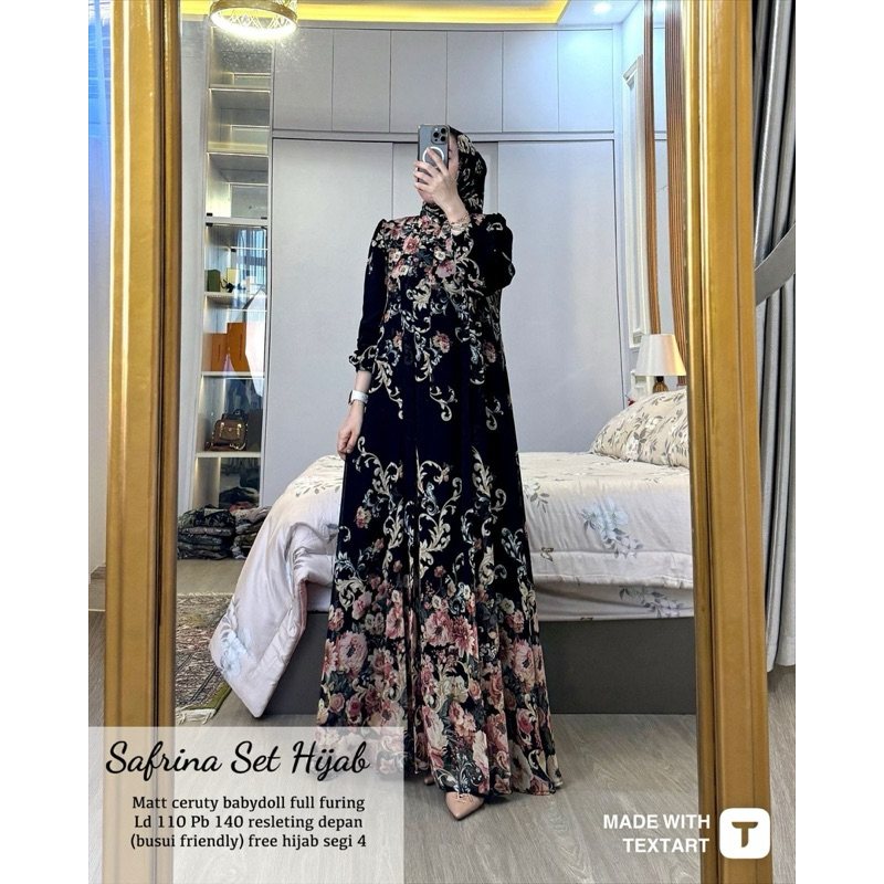 SAFRINA SET LABEL MADANI / GAMIS REMAJA ELEGANT SIMPLE CANTIK