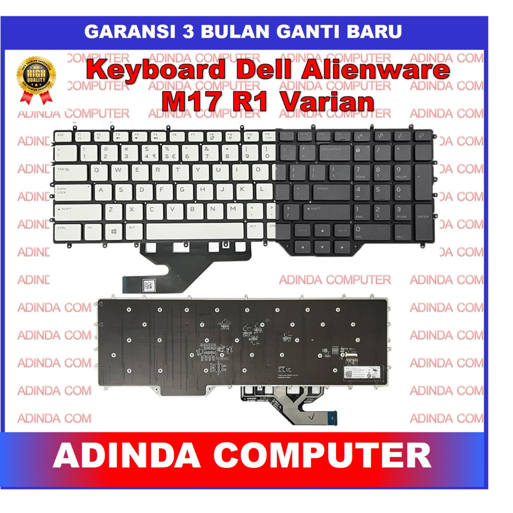 Keyboard Dell Alienware M17 17 R1 R2 R3 P43F P41e P45e Black RGB Backlight Backlite