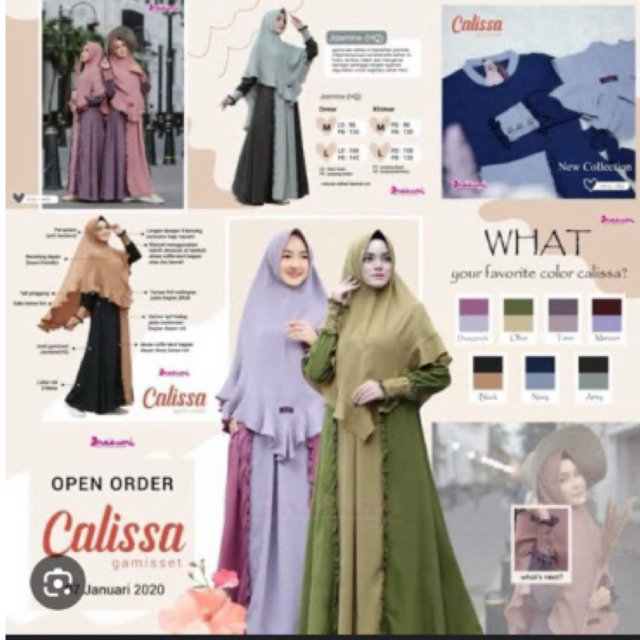 preloved gamis nazumi original size M warna army mix olive ( HANYA 1X PAKAI )