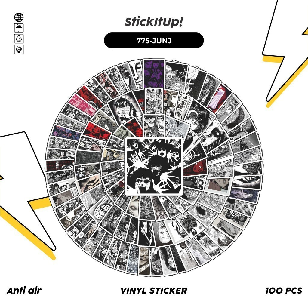 

COD✨ 100 Pcs Stiker Junji Ito Classical Horror Lucu Anti Air Untuk Dekorasi Notebook Sepeda Skateboard Handphone DIY