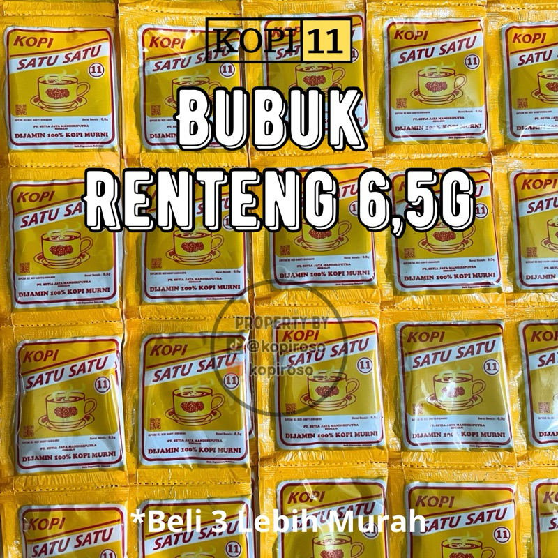 

1 Renteng Kopi Bubuk 6,5g Kopi 11 Kopi Bubuk Renteng Satu Satu 100% Kopi Murni Kopi Satu Satu Kopi Satusatu