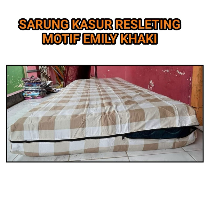 SPREI RESLETING MOTIF EMILY KHAKI UK. 80.90.100.120.140.160.180.200 BAHAN COTTON DISPERSE