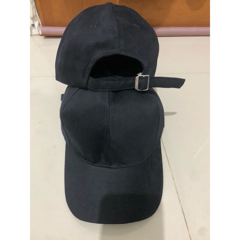 topi rapel polos denim original