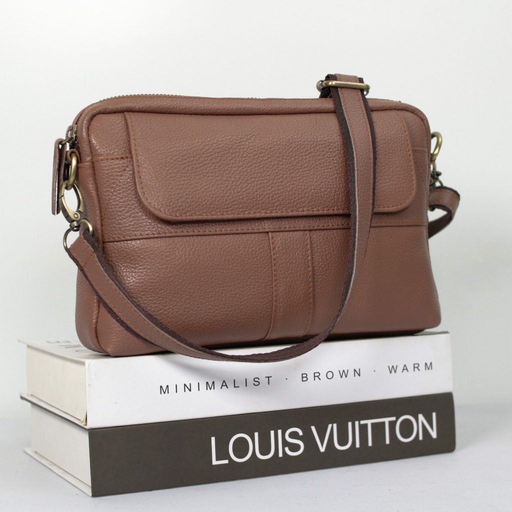 AMORA Tas Wanita Kulit Sapi Asli Clutch Pouch Cewek Perempuan Valqo