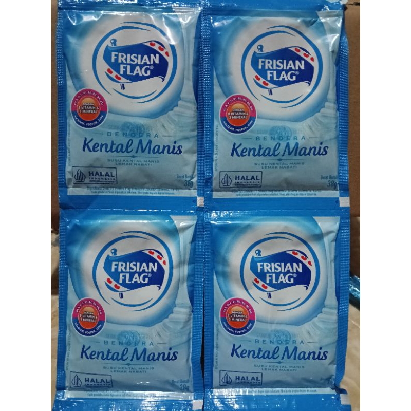 

susu sachet bendera frisian flag 1renceng (6sachet) putih coklat