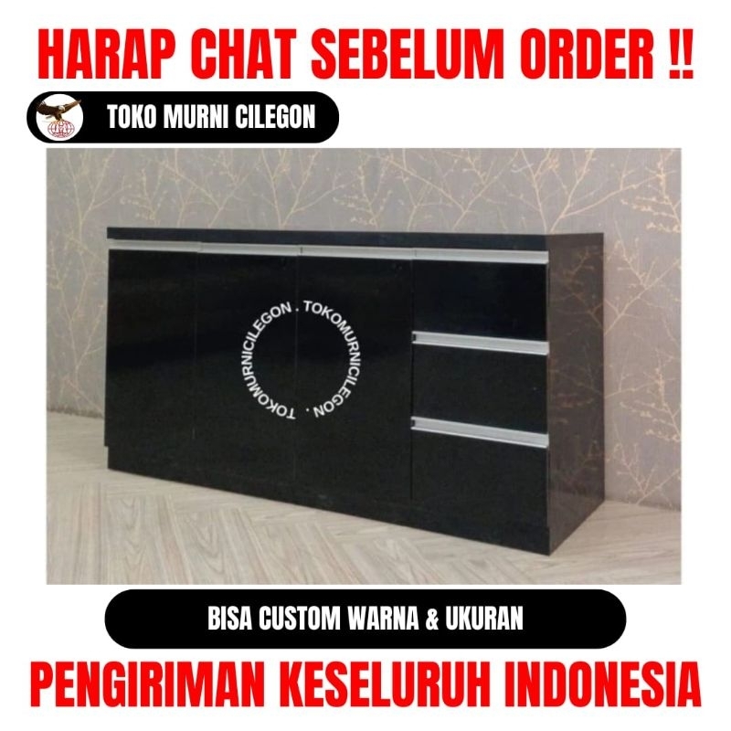 Kitchen Set Bawah 4 Pintu Black Hpl Top Granit (free ongkir cilegon serang kota)