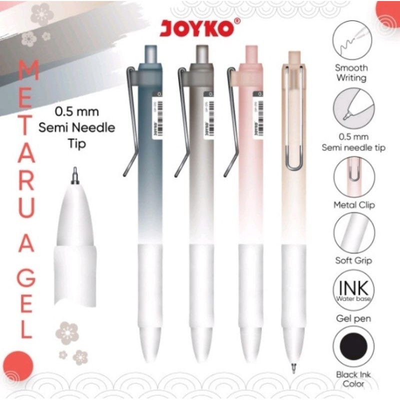 

Gel Pen Pulpen Pena Joyko GP-370 Metaru A Gel 0.5 mm (ISI 4 PCS)