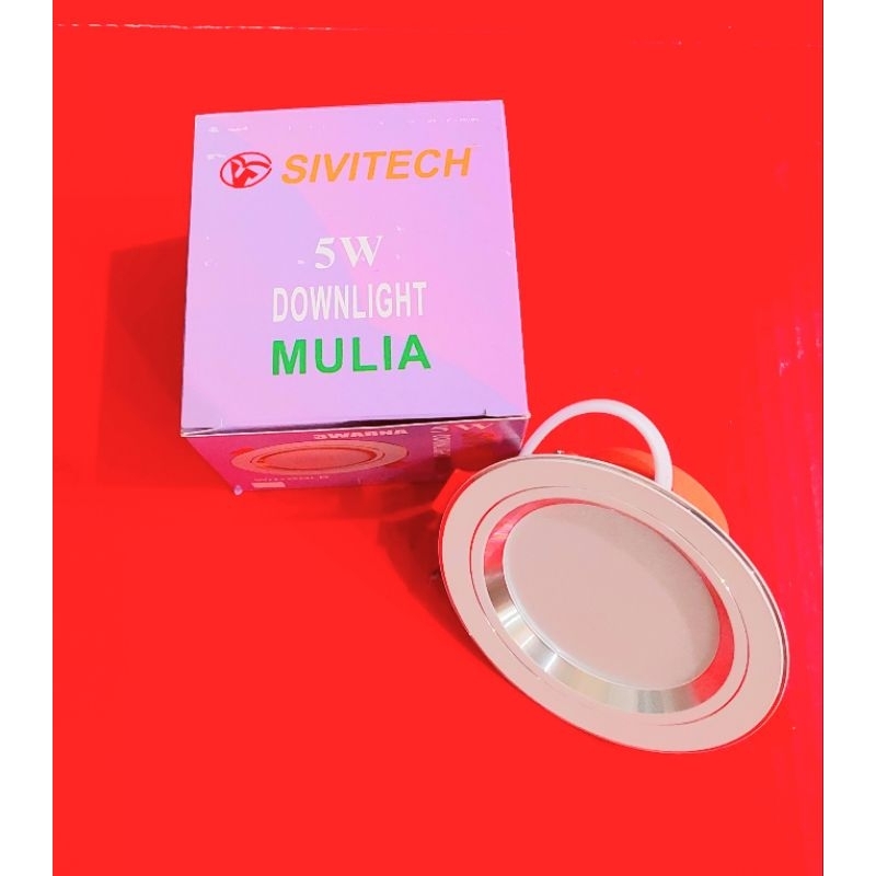 Lampu Downlight LED 5 Watt 3 Warna Putih - Kuning - Semu Kuning