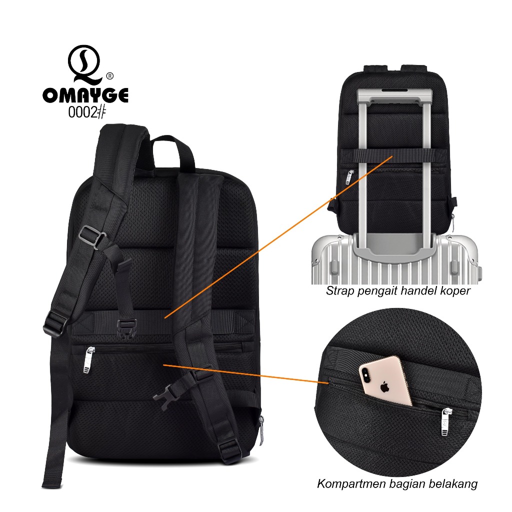 HOT SALE BIG SALE Omayge Tas Ransel Omayge 0002 Tas Backpack Tas Laptop Pria Kerja