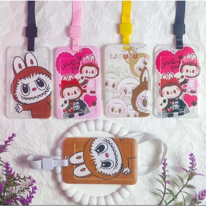 

NAME TAG LANYARD Karakter LABUBU Tali Gantungan Tempat Kartu ID Card E-Money Flazz BRIzi [LMR-AD]