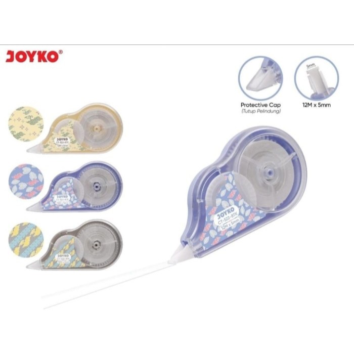 

CORRECTION TAPE / PENGHAPUS TIPEX ROLL JOYKO CT522 BTK BATIK TIPE EX KERTAS 12 Meter