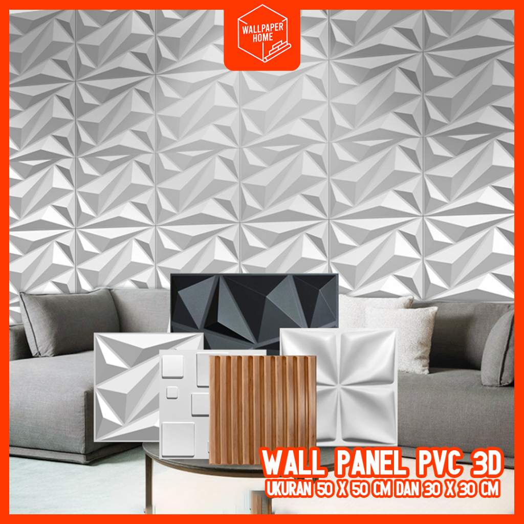 Wall Panel 3D PVC Tebal Desain Berlian Wallpaper Dekorasi Rumah Dinding dan Plafon