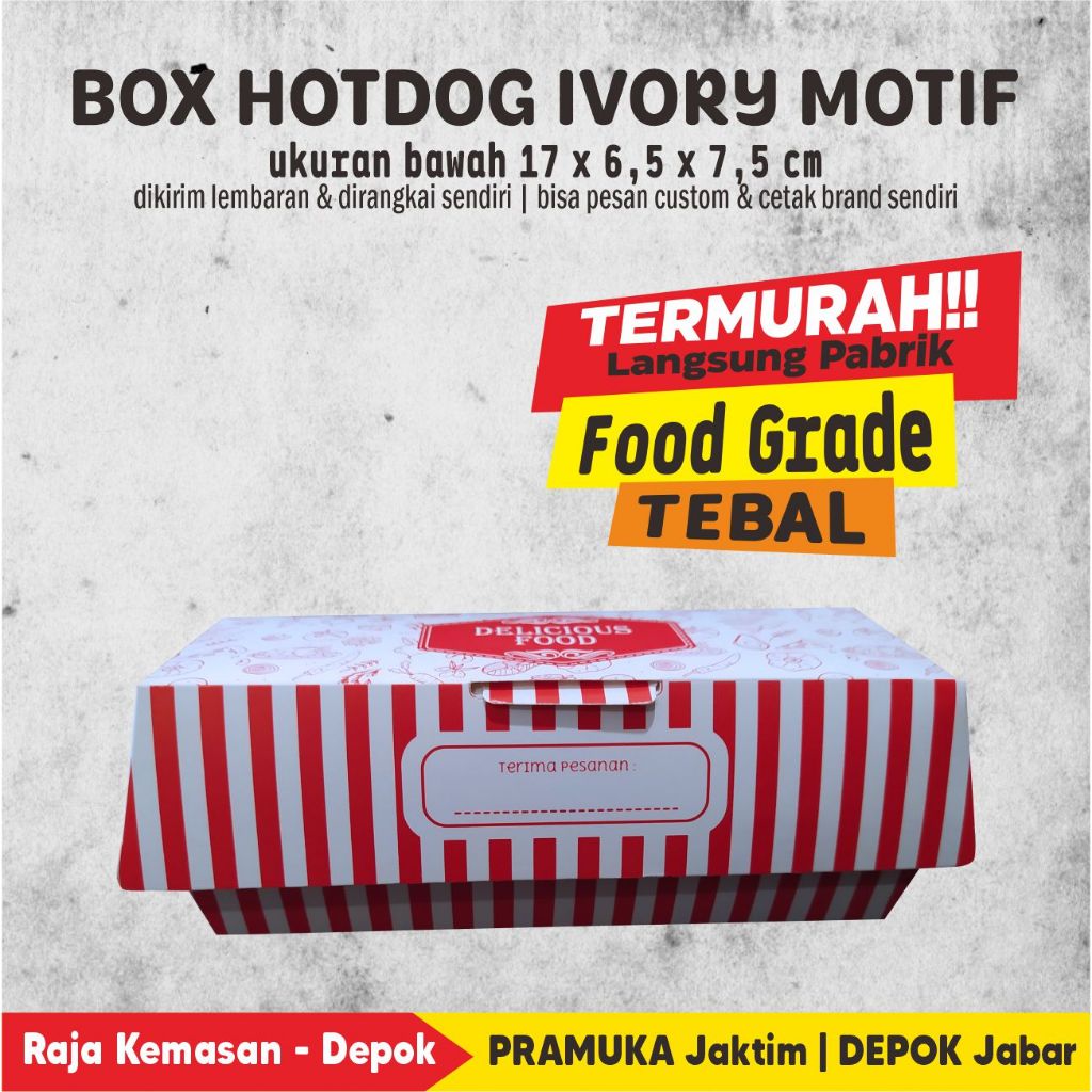 

BOX HOTDOG IVORY MOTIF