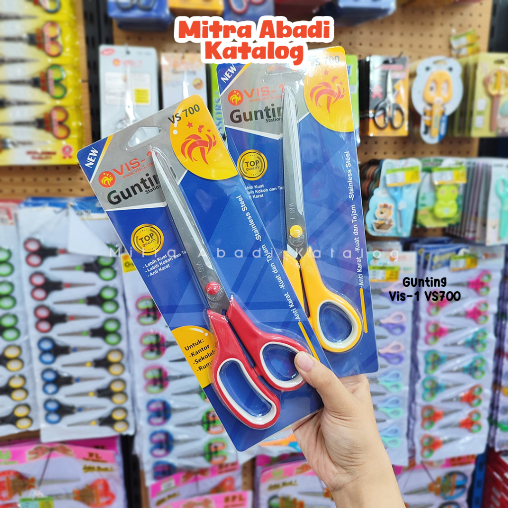 

GUNTING VIS-1 V-700 / VIS1 V700 GUNTING STAINLESS STEEL ANTI KARAT AMAN MINIMALIS WARNA WARNI HITAM ALAT POTONG KERTAS BESAR SCISSORS ALAT TULIS KANTOR SEKOLAH KAMPUS KULIAH ATK KAMPUS SEKOLAH MURAH LENGKAP / MITRA ABADI KATALOG JOGJA
