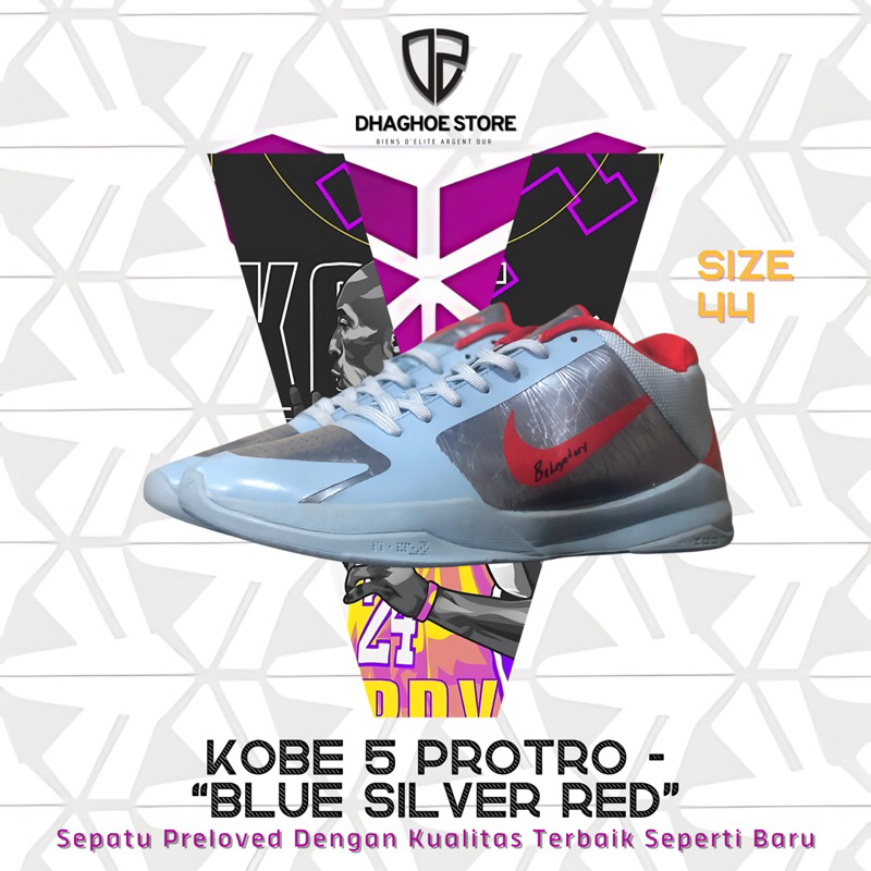 NIKE KOBE 5 PROTRO - “BLUE SILVER RED” SIZE 44