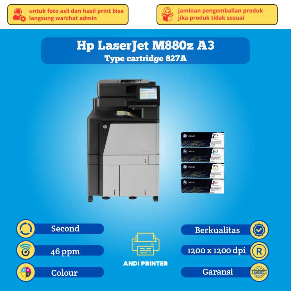 printer hp laserjet enterprise flow mfp m880z | Color A3 siap pakai bisa 260/300gsm