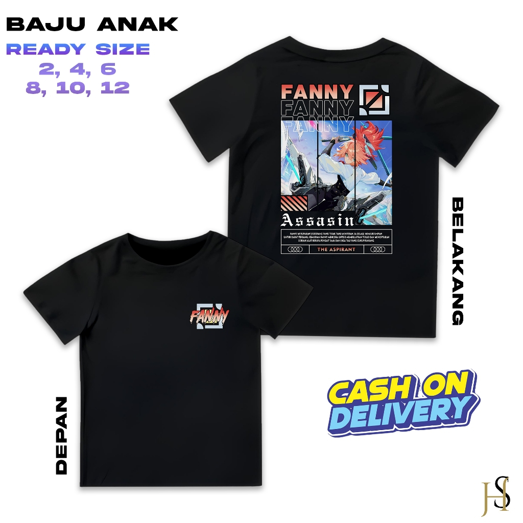 HosinShop - Kaos Hero Mobile Legend - Kaos Anak Atasan Katun Sablon - Kaos Anak Hero ML - Kaos Hero 