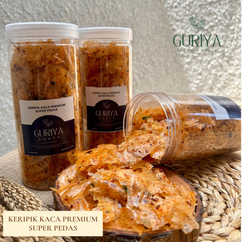 

KERIPIK KACA PREMIUM SUPER PEDAS CEMILAN GURIYA SNACK 220GR