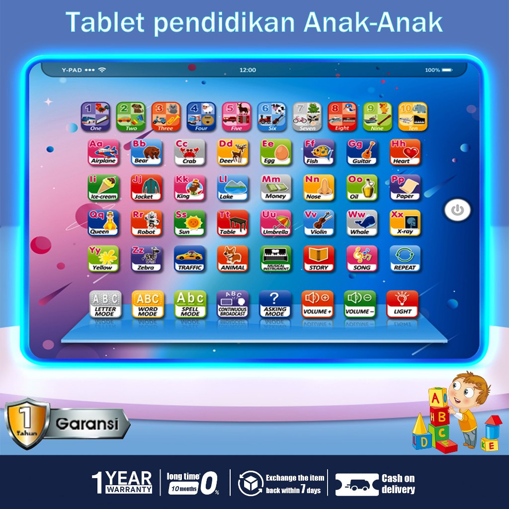 Tablet Belajar Huruf Edukasi Anak Mainan Tablet Musik Piano Anak Laptop Mainan Edukasi Anak Untuk Ha
