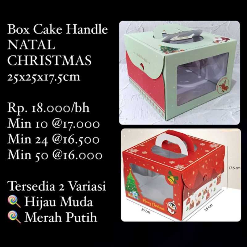 

Box Cake Handle NATAL CHRISTMAS 25x25x17.5cm