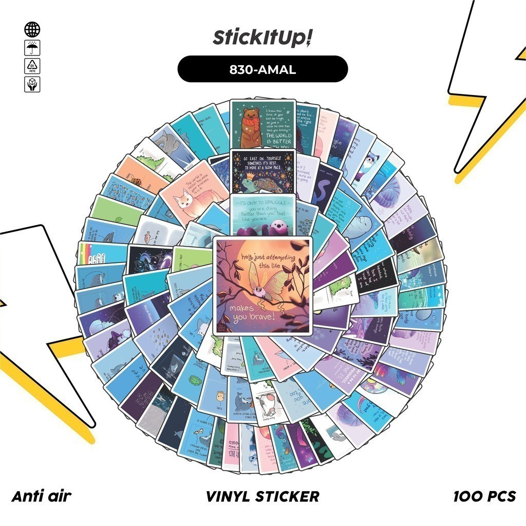 

COD✨ 100 Pcs Stiker Hewan-Hewan V3 Lucu Anti Air Untuk Dekorasi Notebook Sepeda Skateboard Handphone DIY