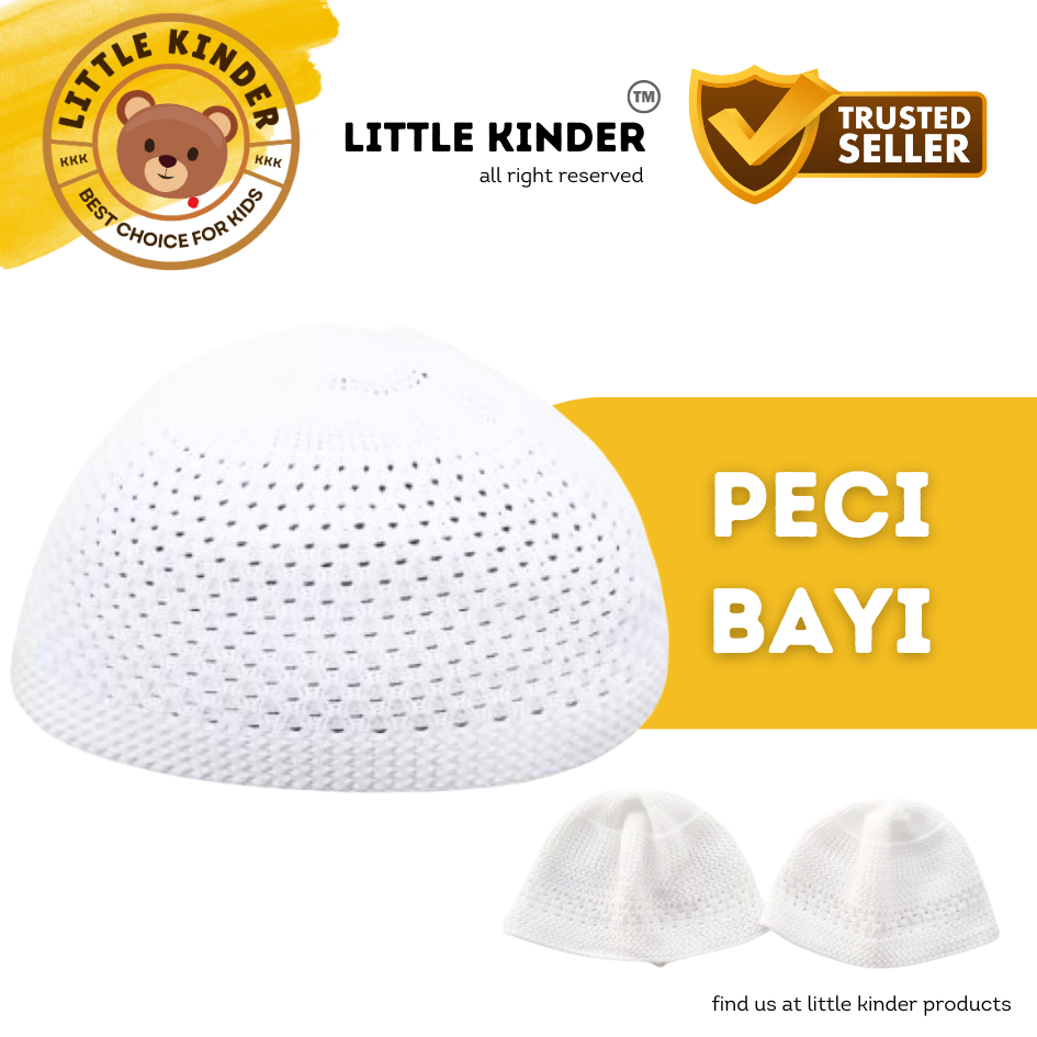 Little Kinder Peci Bayi Putih Peci Anak Putih Peci Bulat LKR