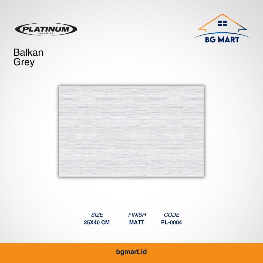 PLATINUM Keramik Dinding 25x40 Balkan Grey KW C