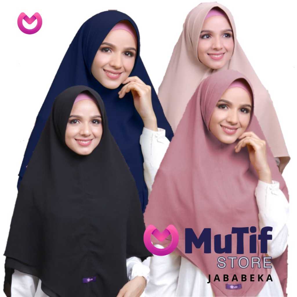 Mutif Bergo Hijab Instan Dewasa Syari Khimar Elhasna Basic 2 Layer