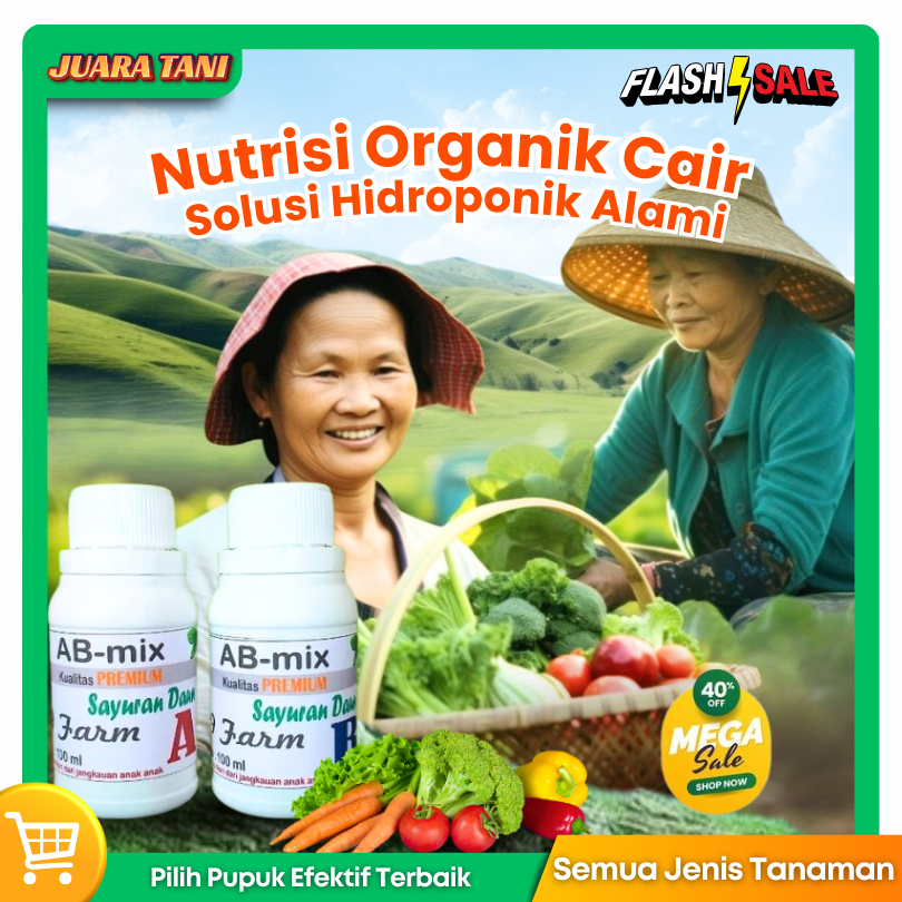 AB Mix 100 ml Cair Pupuk Nutrisi Hidroponik Sayuran Daun