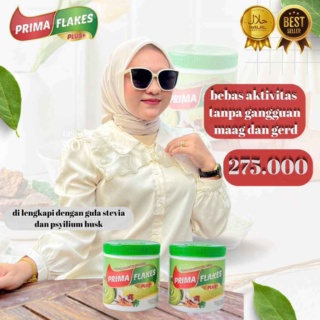 

PRIMAFLAKES PAKET 2 PCS MAKANAN SEHAT BUBUR SEREAL GANDUM TALBINAH SOLUSI MAAG ASAM LAMBUNG DAN GERD