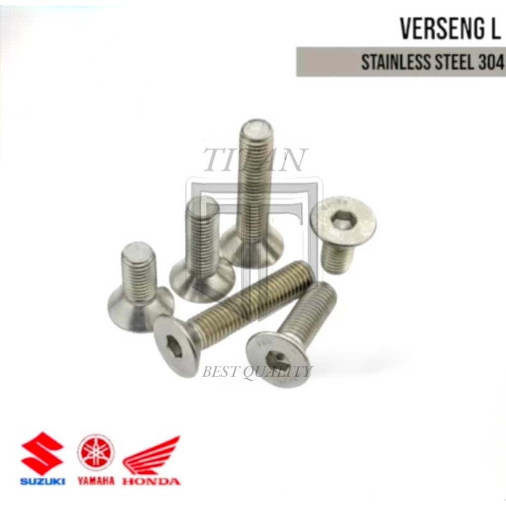 (5pcs) BAUT Verseng L M5 x 10 / M5 x 16 / M5 x 20 / M5 x 25 / baut JF M5 / Baut FH flat head M5 Baut