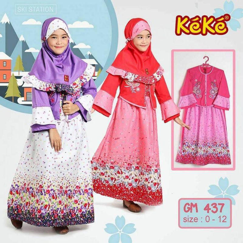 GAMIS KEKE ANAK GM 437 UNGU/GAMIS MUSLIM ANAK PEREMPUAN