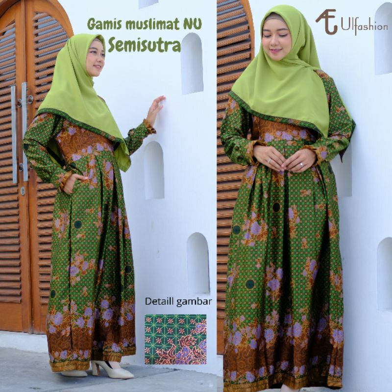 Gamis Muslimat Nu Batik Muslimat Gamis Pengaosan Nu Bahan Semisutra dan sanwos By Ulfashion