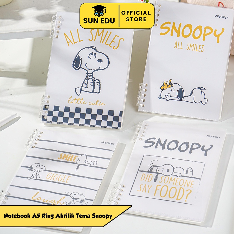 

Buku Catatan Binder A5/ Buku Tulis Sekolah Lucu Ring Notebook Motif Snoopy