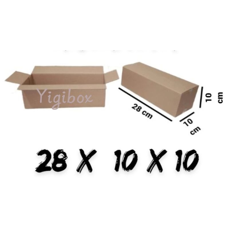 

Kardus Karton Box Ukuran 28x10x10 CM.... ST Single Wall Polos Untuk Packing Souvenir dll
