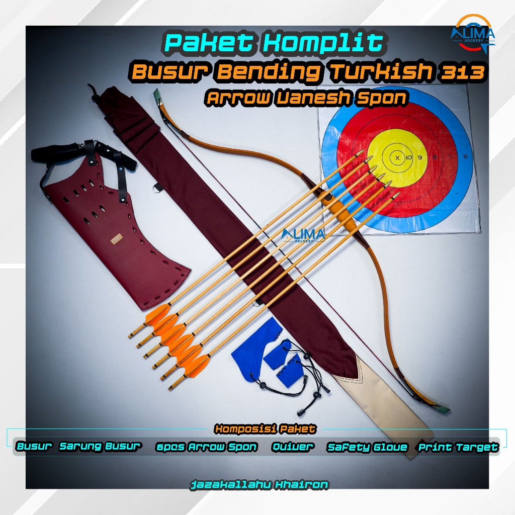 Busur Fiber Bending Dewasa 25Lbs-50Lbs Tipe Klasik Lapis Kulit Paket Komplit Olah Raga Panahan Tradi