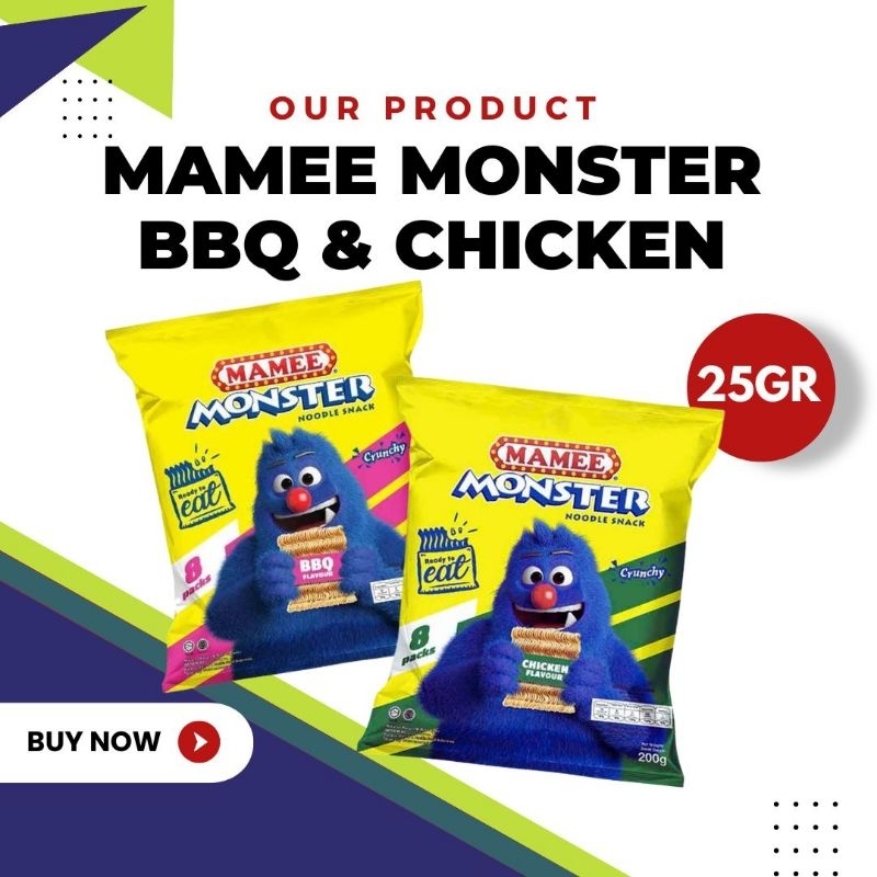 

MAMEE MONSTER NOODLE SNACK CHICKEN & BBQ 200GR / SNEK MIE MAMI MALAYSIA