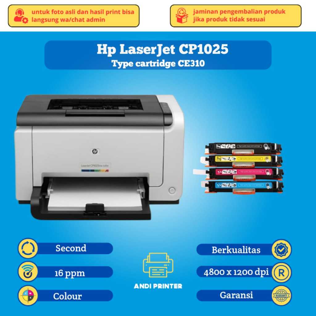 Printer HP LaserJet CP1025 |Color Toner full