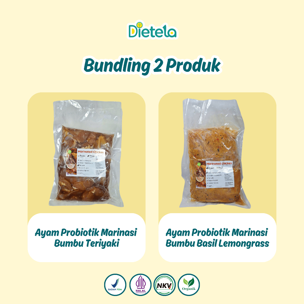 

Paket Teriyaki Marinated Chicken & Basil Lemongrass Marinated Chicken Siap Masak - Tinggi Protein & Rendah Lemak
