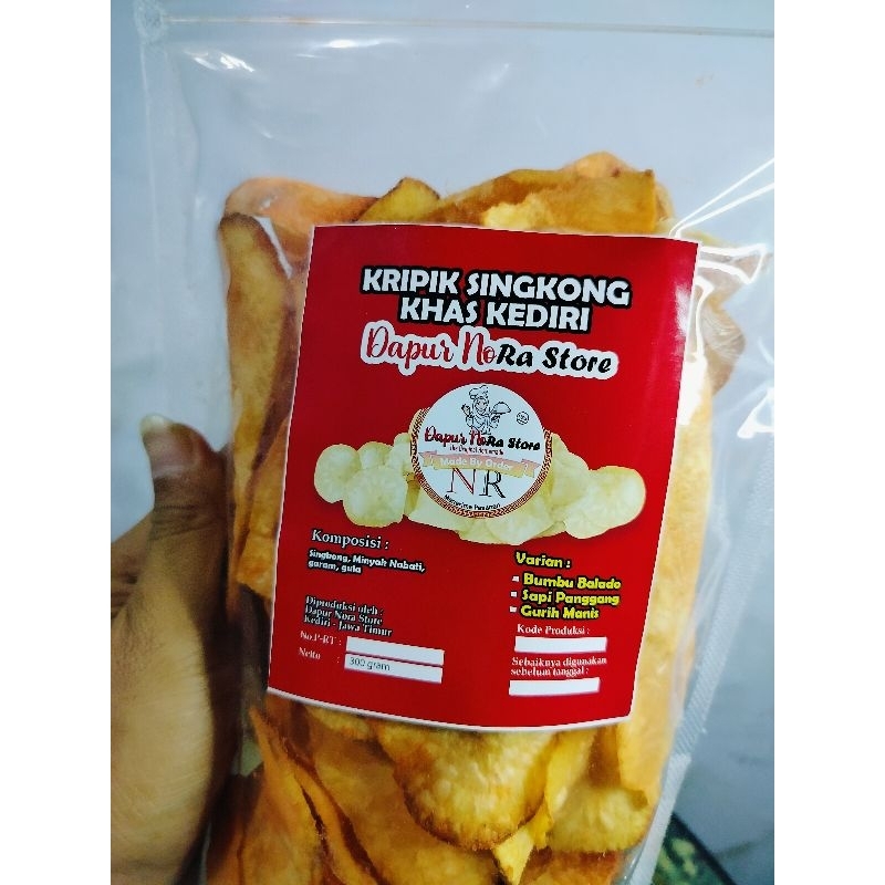 

Keripik Singkong Khas kediri Dapur Nora Store 300 Gram Cemilan Makanan Ketela Gurih Renyah Snack